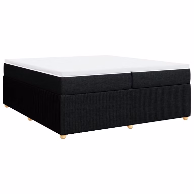 Giroletto a Molle con Materasso Nero 200x200 cm in Tessuto