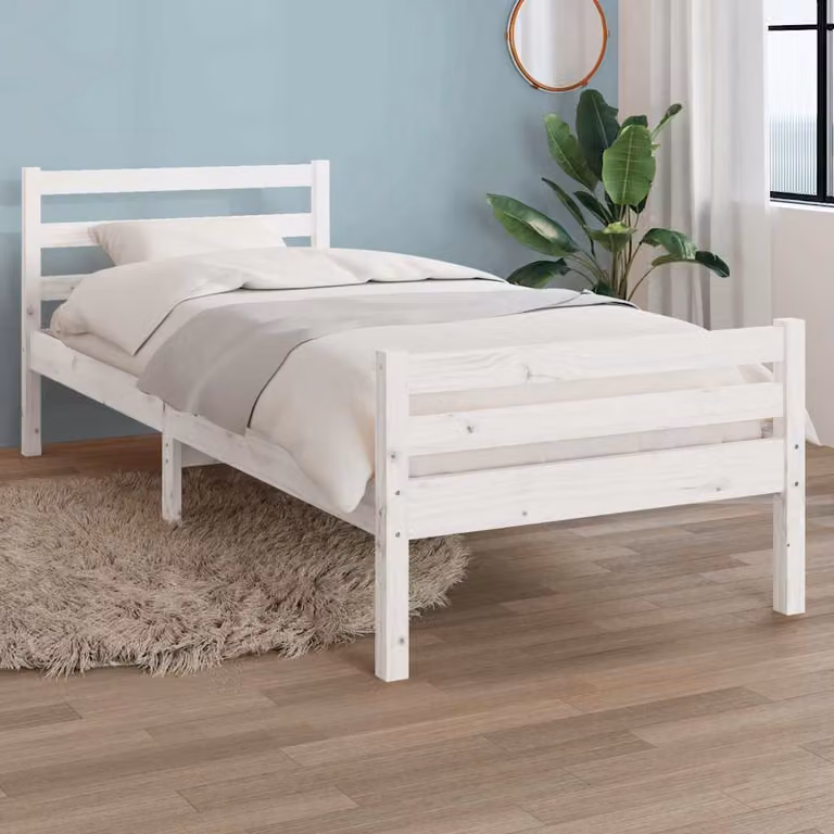 Giroletto vidaXL in legno massello di pino bianco con doghe fisse L/P: 200 x 100 cm