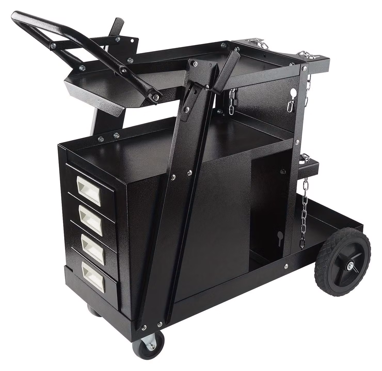 Carrello per lastre - Carrello per carichi pesanti - Carrello per lastre con due ripiani e quattro vani - Capacità di carico: 120 kg