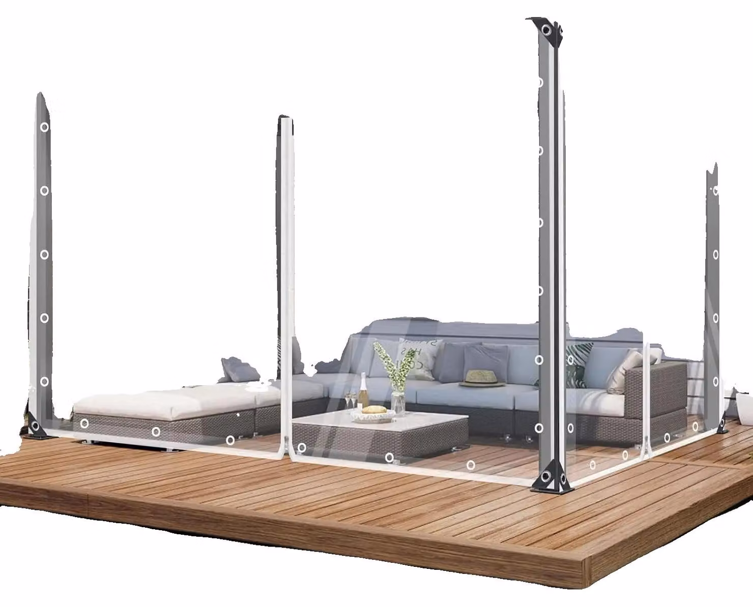 Pellicola trasparente, impermeabile, resistente agli strappi, trasparente, dimensioni 2x2 metri