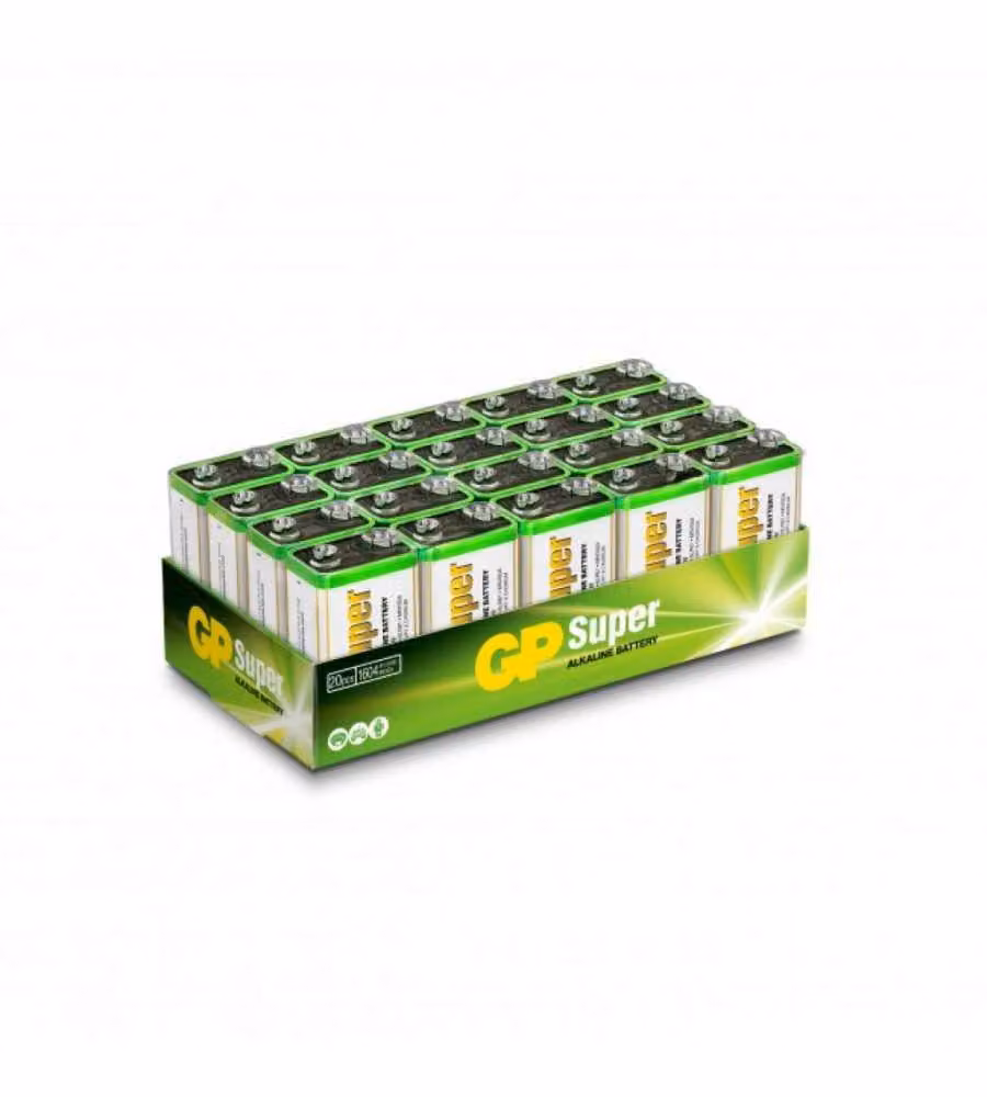 V-TAC Batterie Alcaline 9V - Confezione 20 Pezzi