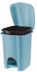 Pattumiera da cucina Tontarelli Carolina con coperchio a pedale in plastica, Azzurro, 6 Lt