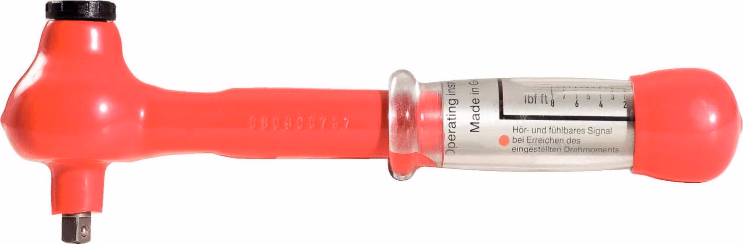 KS TOOLS Mini chiave dinamometrica da 3/8" con isolamento protettivo e testa a cricchetto reversibile 5-25Nm - 117.1184
