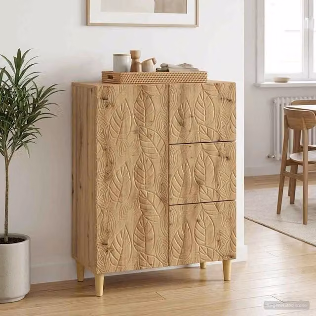 Credenza moderna vidaXL in legno marrone per soggiorno e sala da pranzo L/P/H: 66 x 34,5 x 90 cm – 1