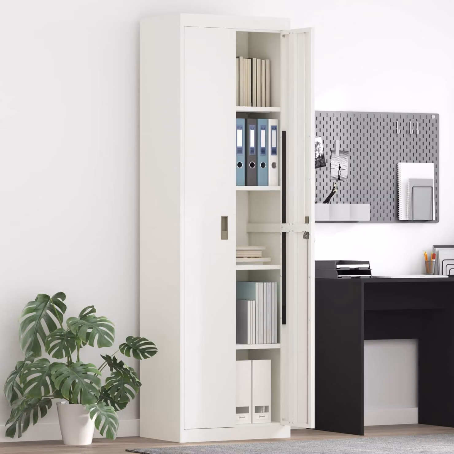 vidaXL Armadio Bianco 60 x 40 x 200 cm Acciaio