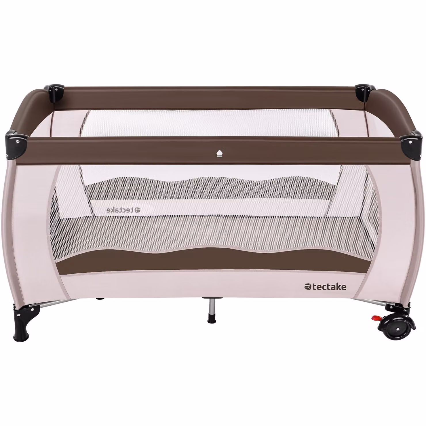 Lettino da viaggio pieghevole per bambini tectake, colore marrone, L: 126 cm, P: 65 cm, H: 80 cm – 3
