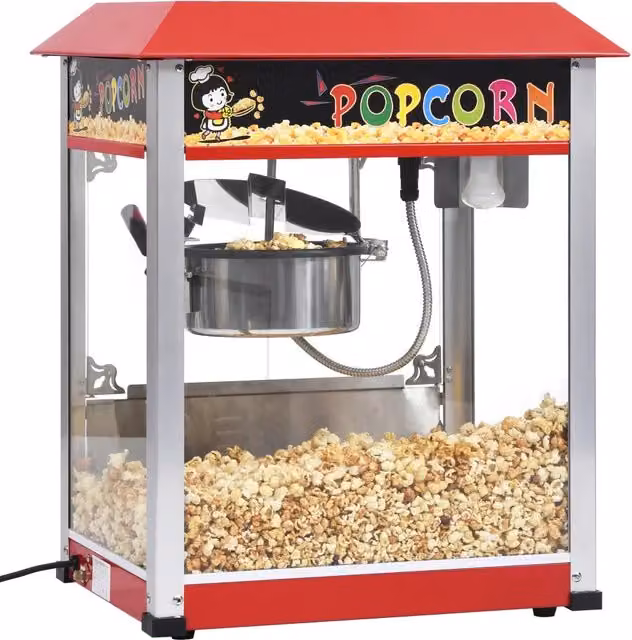 Macchina per Popcorn vidaXL con Pentola in Teflon, 1400 W, Rosso