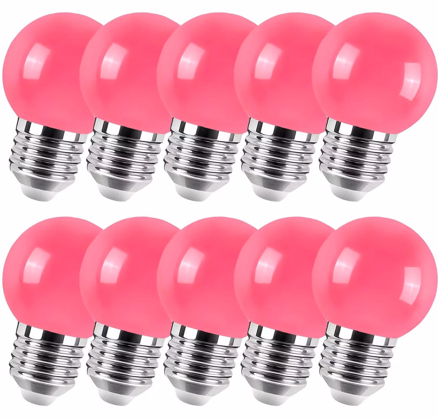Lampadine LED colorate E27 G45, 2W, confezione da 10, assortite