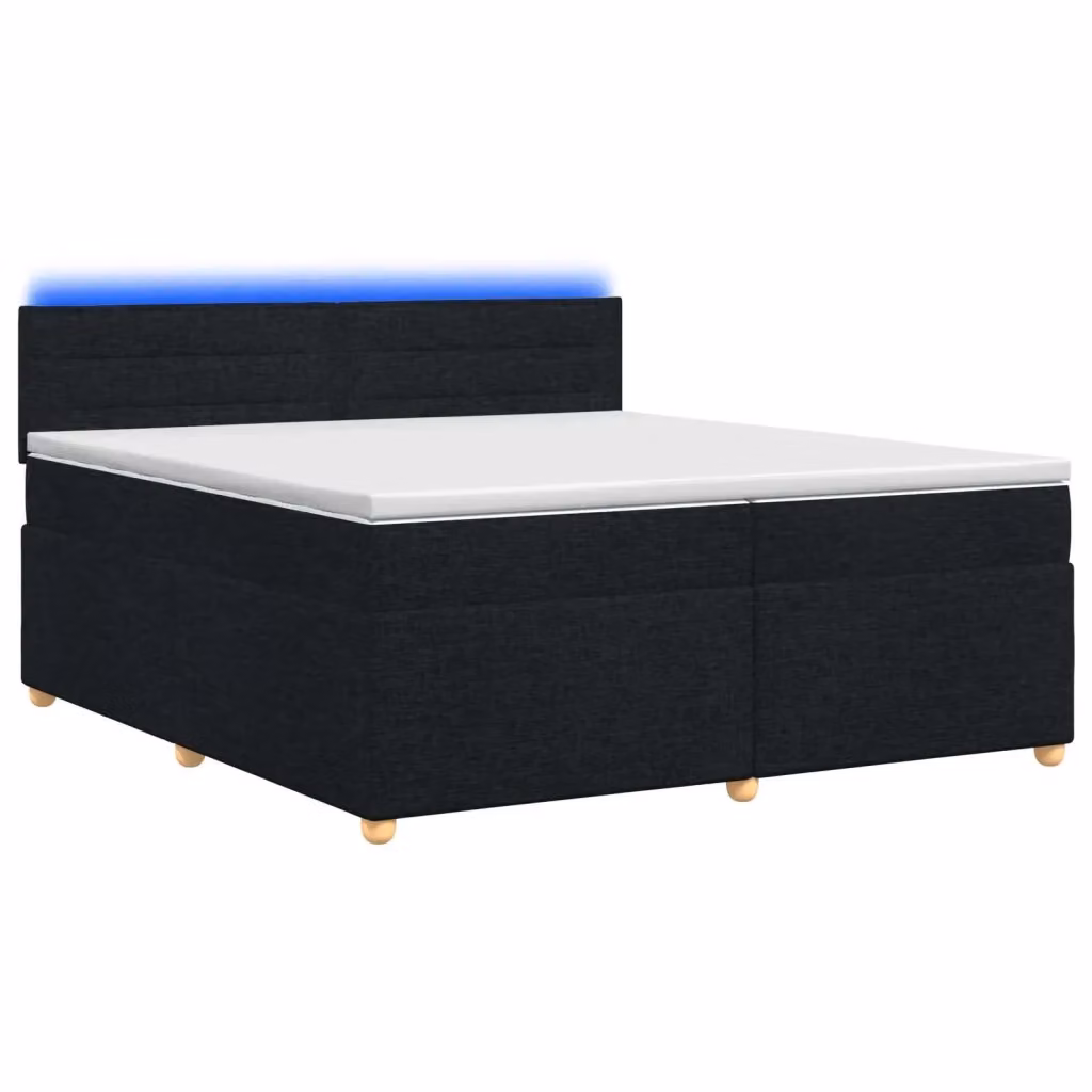 Letto box spring vidaXL con materasso a molle insacchettate e base contenitore, colore nero, L/P/H: 200 x 200 x 140 cm – 2