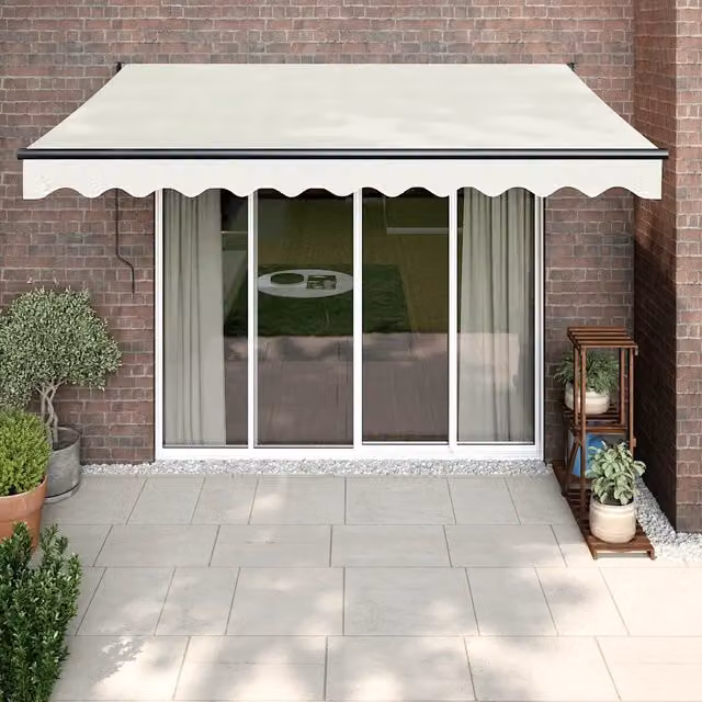 Tenda da Sole Retrattile Crema 3x2,5 m in Tessuto e Alluminio 3154451