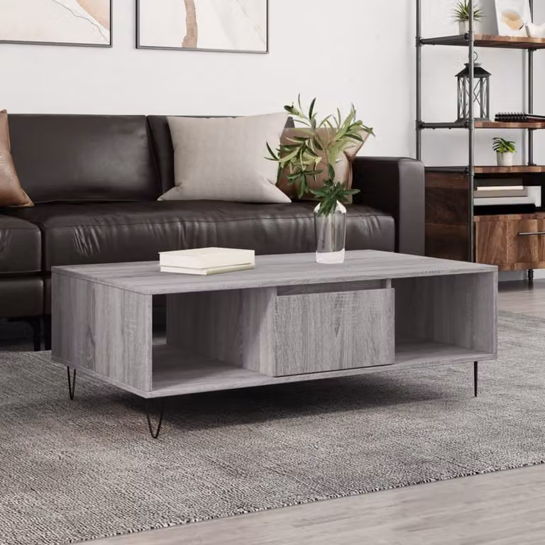 Maison Exclusive - Tavolino grigio Sonoma 104x60x35 cm Materiale ligneo