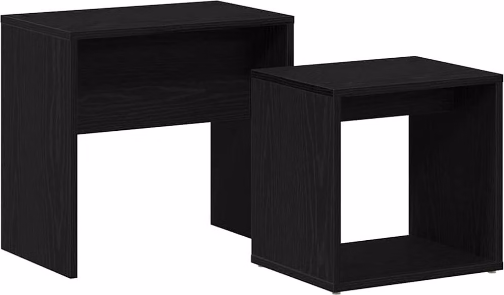 Tavolini da Salotto 2 pz Rovere Nero in Legno Multistrato
