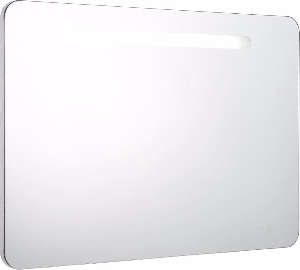 Armadietto Bagno con Specchio e LED 80x9,5x55 cm