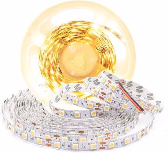 Striscia LED bianco caldo, 5 m, autoadesiva, dimmerabile, per arredamento d'interni