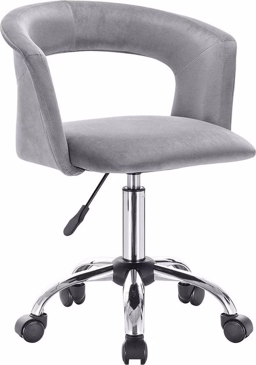 Sedia da ufficio - Velluto - Grigio chiaro - Ergonomica - Regolabile in altezza