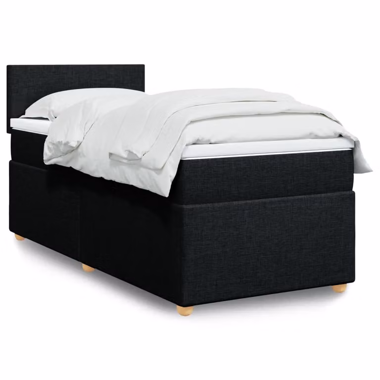 vidaXL Giroletto a Molle con Materasso Ibrido in Tessuto Nero 90x190 cm