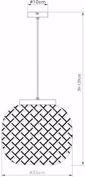 Lampada a sospensione Elaine nera 1xE27x40W in metallo, dimensioni: 120x35x35 cm, IP20, Reality