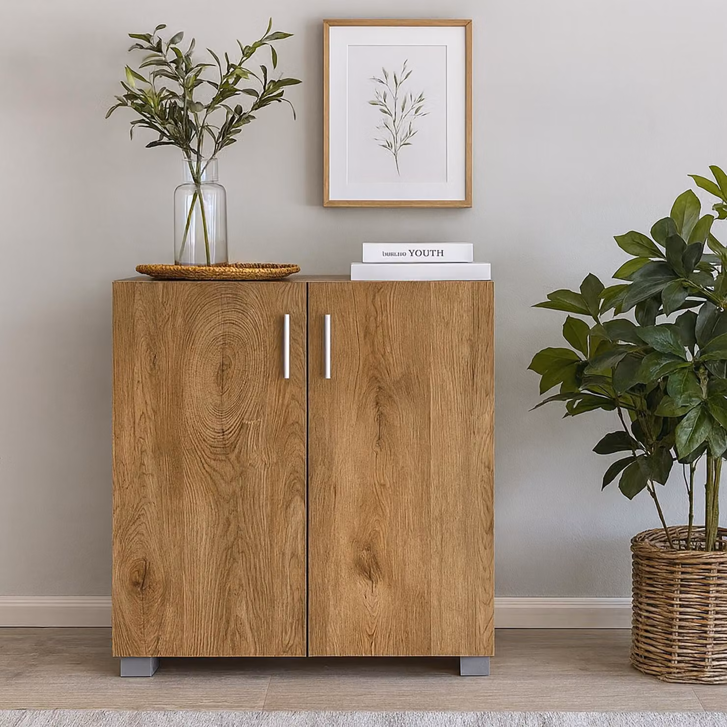 Credenza a 2 scomparti Thekla in rovere