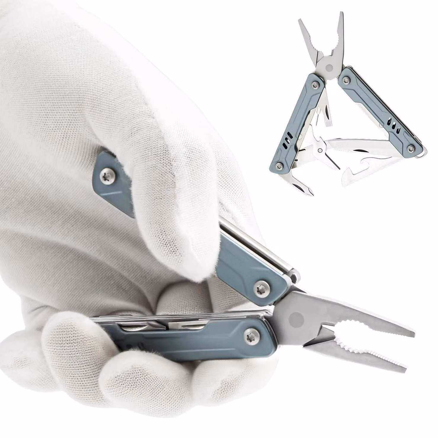 Miniutensile multifunzione 10-in-1 con pinza pieghevole e strumenti integrati