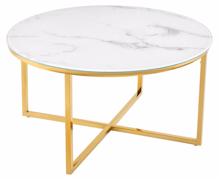 Tavolino da caffè 80 cm, marmo, design dorato, tavolo moderno per soggiorno. ACQUISTA ORA