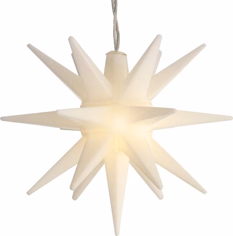 Stella a LED per esterno decorazione natalizia a batteria Ø12cm H66cm bianco