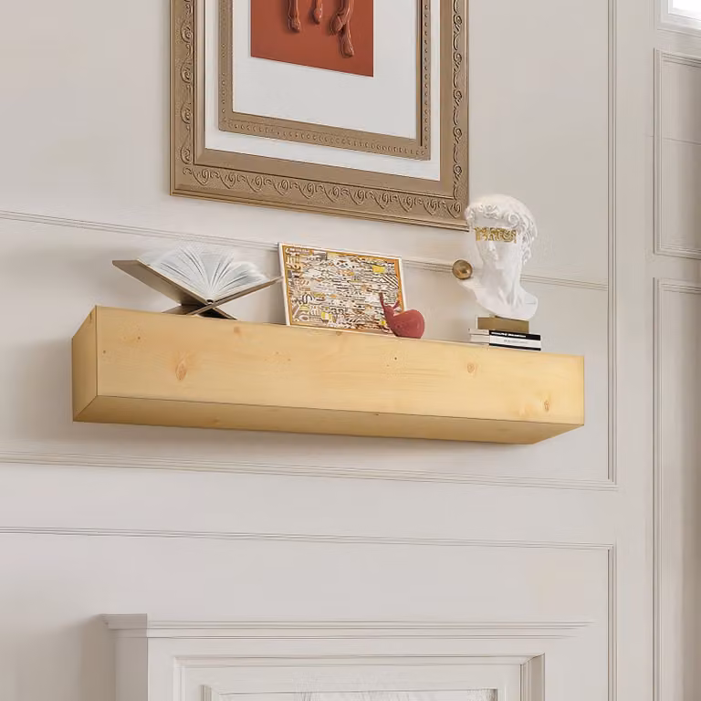 Caminetto Consolle per caminetto Cornice per caminetto Mensola galleggiante Mensola 152 cm Colore legno
