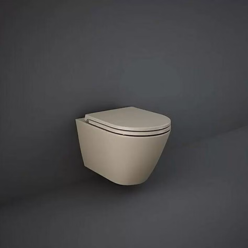 Toilette sospesa RAK Ceramics Feeling, senza bordo, senza smalto speciale, cappuccino, SENZA SEDUTA TOILETTE