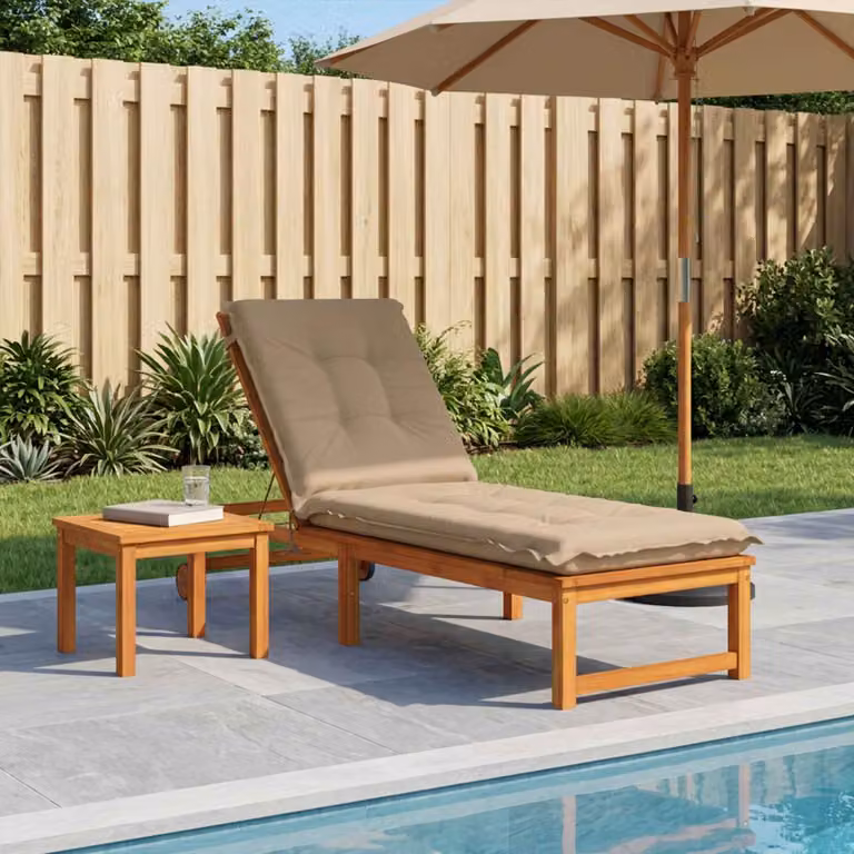 vidaXL Cuscino per Lettino GEMERT Sabbia, 190 x 60 x 9 cm, 100% Poliestere con Rivestimento Lavabile e Resistente ai Raggi UV