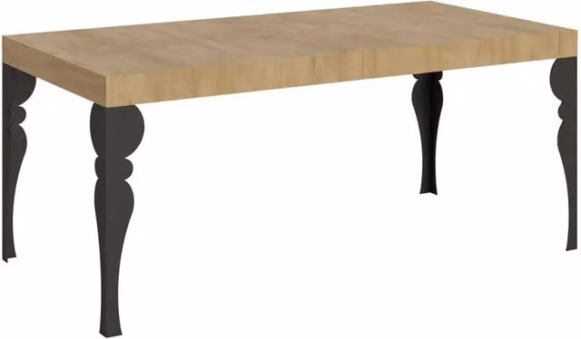 Tavolo allungabile Itamoby moderno in legno color quercia con gambe in metallo antracite L: 180-284 cm, P: 90 cm