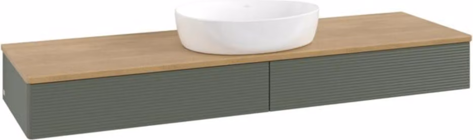 V&B Mobiletto con struttura frontale Antao 160x50cm, WBP hon. Oa, lea gre. m Lac