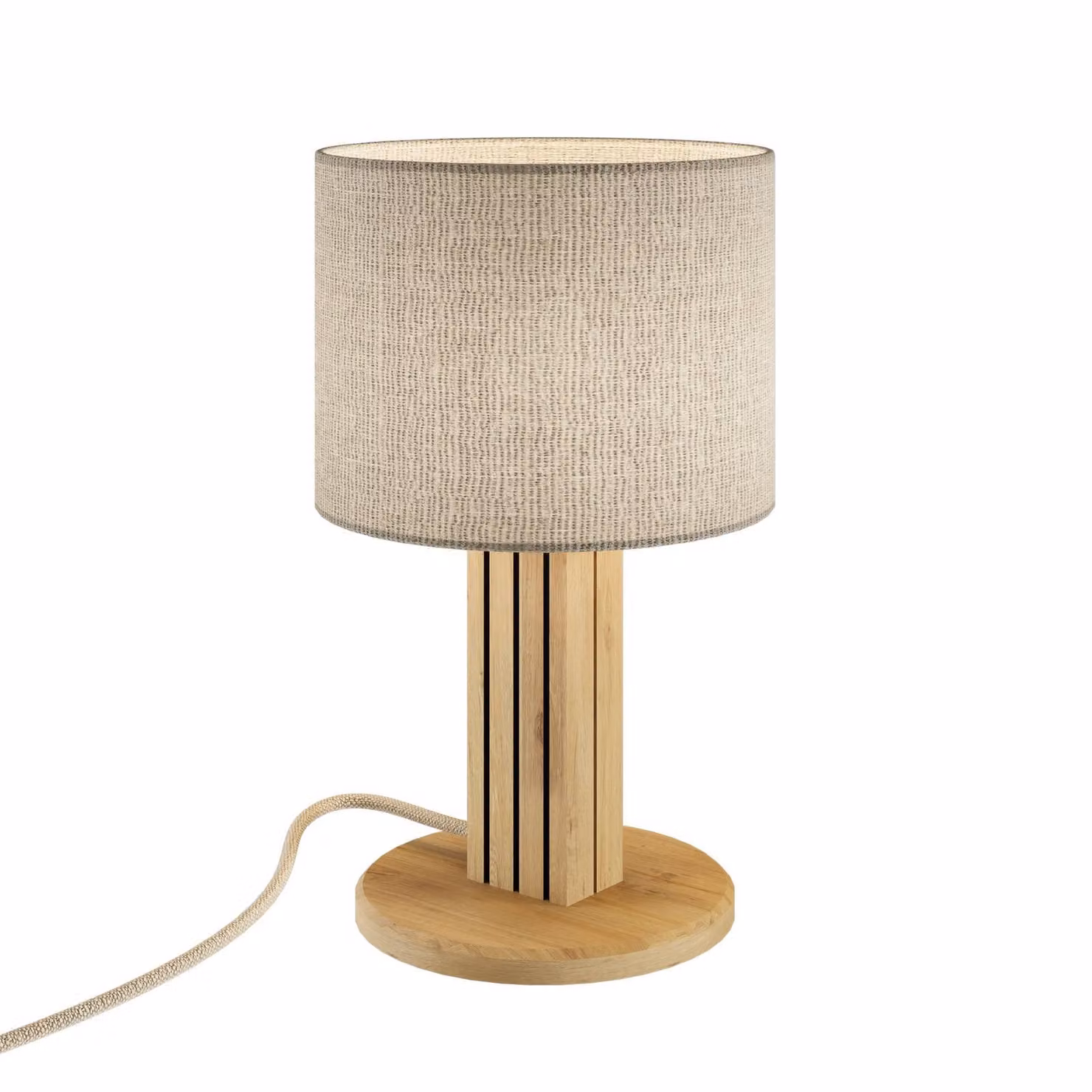 Elobra Lampada da tavolo Inka S, dimmerabile, Legno chiaro, Soggiorno / Sala da pranzo, Legno, Moderno, Lampada da tavolo