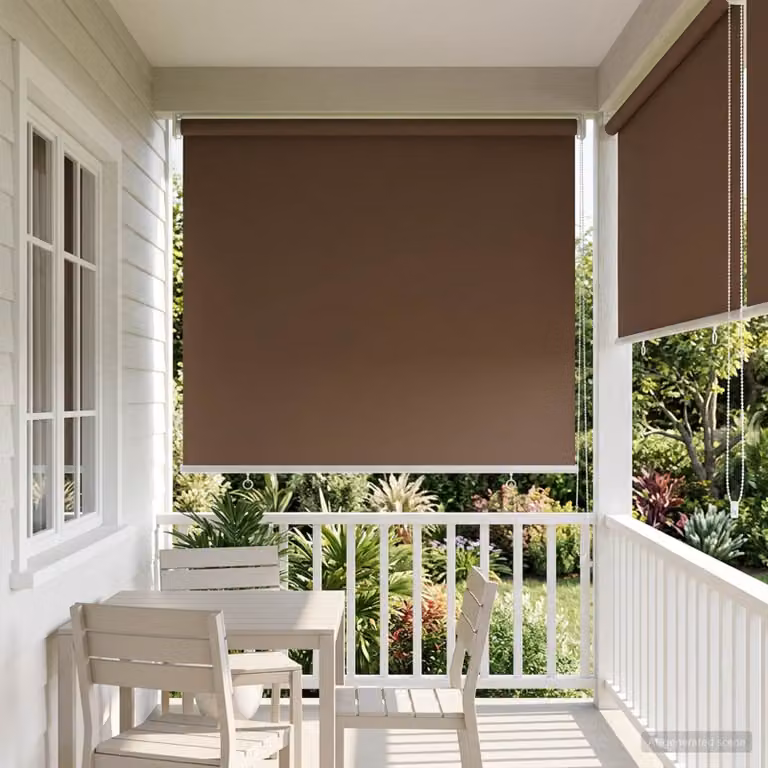Tenda da sole a rullo vidaXL con protezione UV in poliestere, colore tortora, L: 140 cm x H: 100 cm