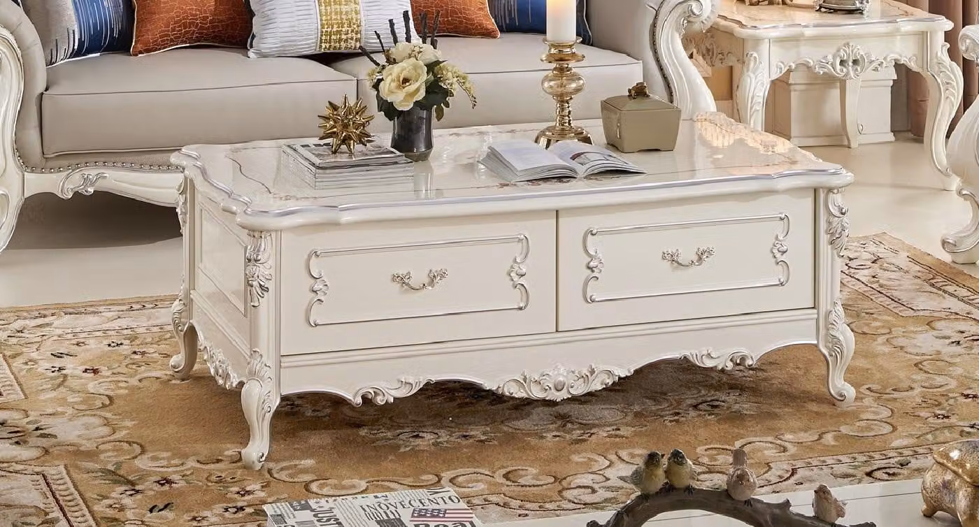 Klassischer Couchtisch Wohnzimmer Tische Barock Rokoko Echtholz Couchtische