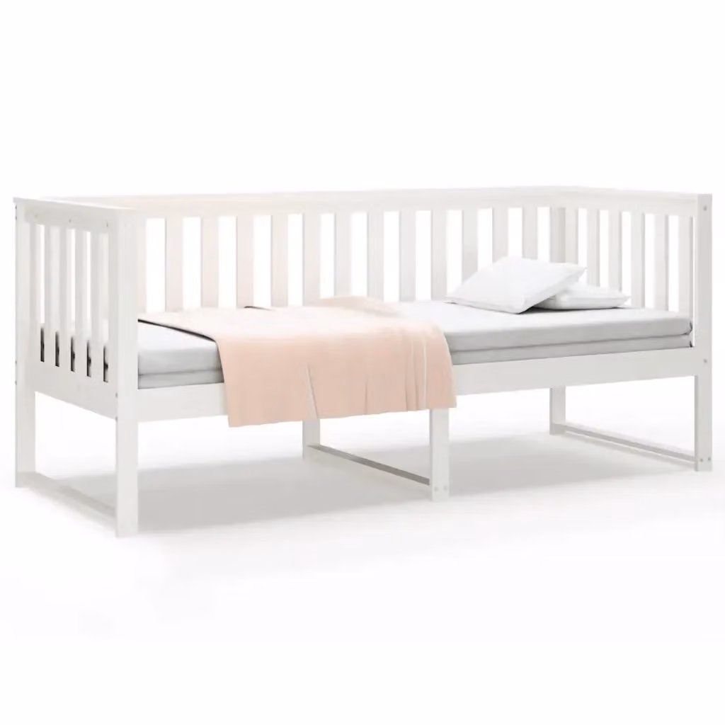Dormeuse bianca in legno massello di pino vidaXL senza materasso L/P/H: 200 x 80 x 90 cm – 2