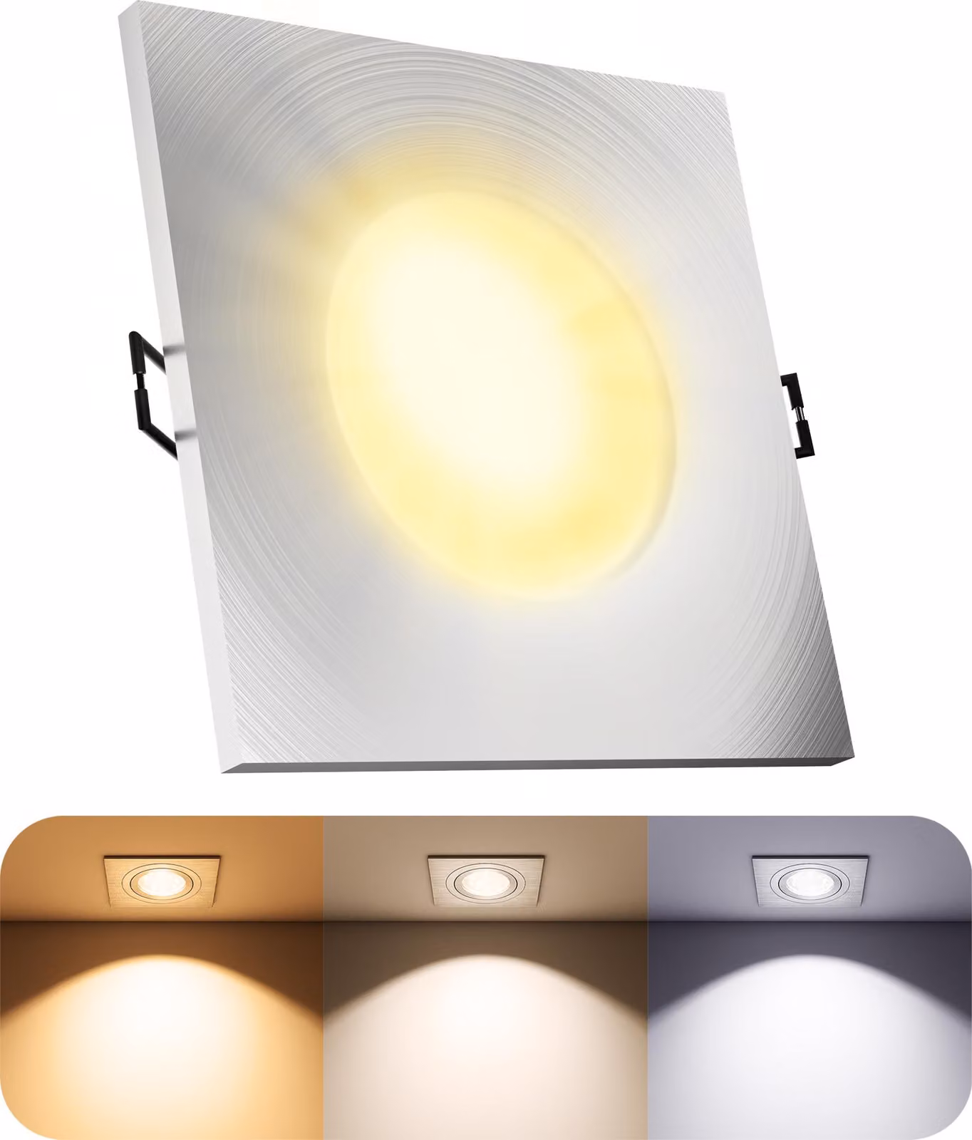 SSC-LUXon BEDA luce da incasso LED piatta IP65 con modulo LED sostituibile 4W LumiFLEX luce colore caldo / neutro / freddo luce da incasso bagno argento 230V per bagno doccia