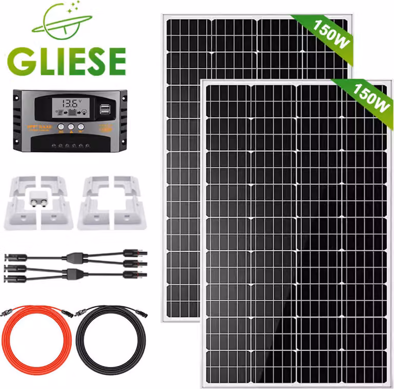 300W camper set con staffa di montaggio PV 12V pannello solare modulo solare sistema solare pacchetto completo off-grid sistema RV barca