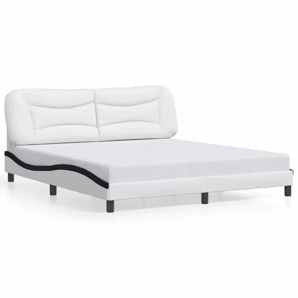 Giroletto senza materasso vidaXL Hvar in similpelle bianco e nero L: 180 cm, P: 200 cm, H: 185 cm – 2