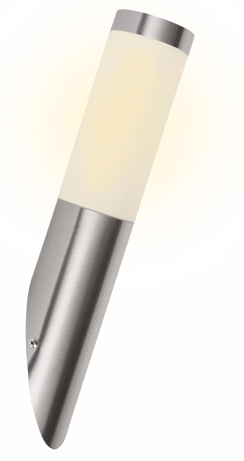Lampada da parete in acciaio inossidabile, attacco E27, grado di protezione IP44, colore argento, altezza 39,5 cm