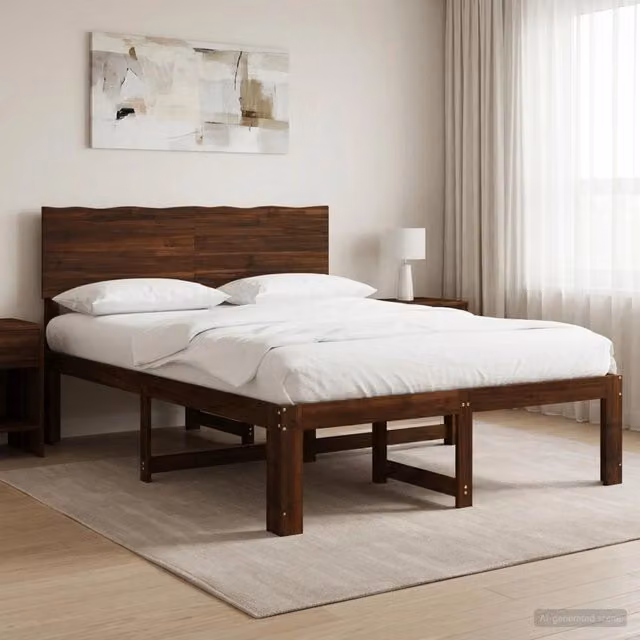 Letto matrimoniale con testiera ROSTOCK Marrone Scuro 903317