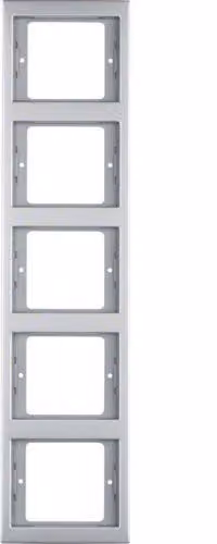 Berker 13537004 Cornice di copertura a 5 ingressi verticali K5 in acciaio inox opaco