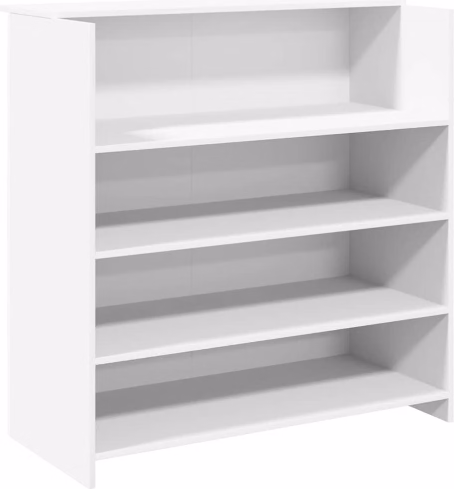 Scrivania per Reception Bianca 100x50x103,5 cm in Legno Massello