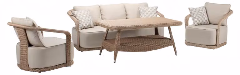 Rattanmöbel Outdoor Balkonmöbel Gartenmöbel Sitzgarnitur Terrassenmöbel 4tlg.