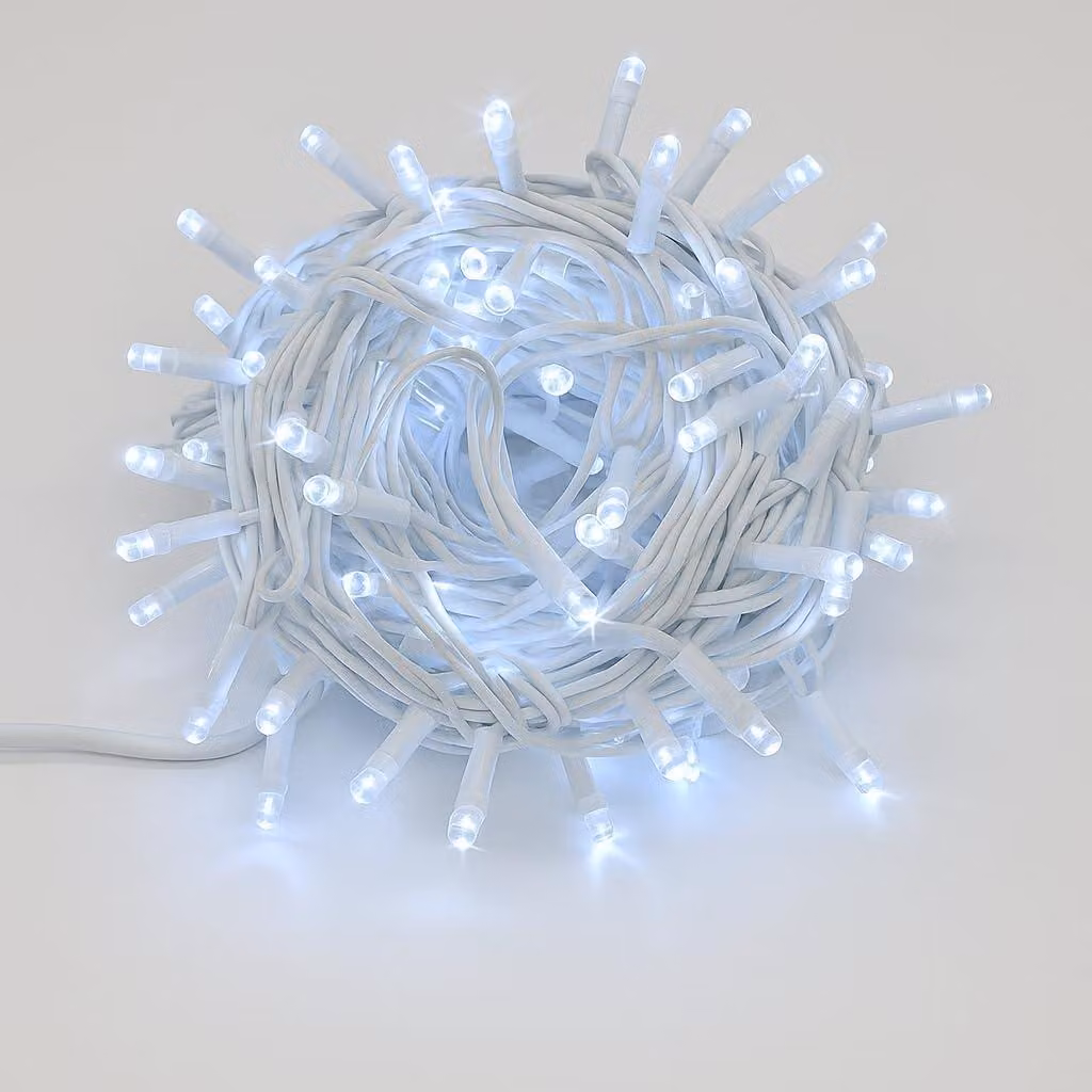 Catena luminosa a LED, 300 LED, 30 metri, bianca, grado di protezione IP65, espandibile