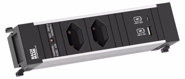 BACHMANN POWER FRAME S 2xCH, 1xUSB A&C 22W 0,2m GST18 Svizzera