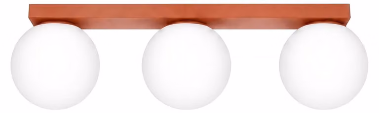 Plafoniera YOLI 3 ocra rossa 3xG9 8W acciaio/vetro 14.5x12x50cm Sollux Lighting