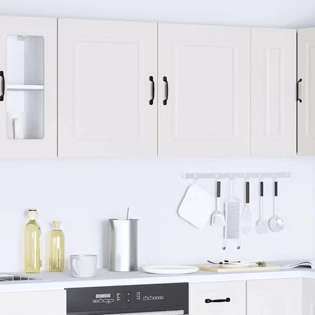 Set di 2 pensili da parete Kalmar Design Mania in legno multistrato bianco opaco L/P/H: 60 x 31 x 50 cm