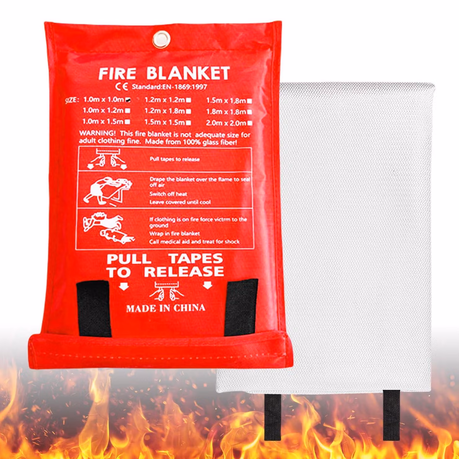 Coperta isolante 2 m x 2 m - Coperta isolante per cucina - Materiale: vetroresina - Resistenza alla temperatura: 550 gradi - Confezione: 1 pezzo