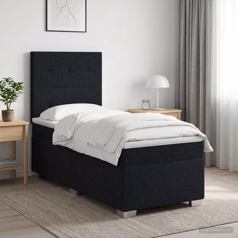 Maison Exclusive - Letto boxspring con materasso nero 90 x 200 cm Tessuto