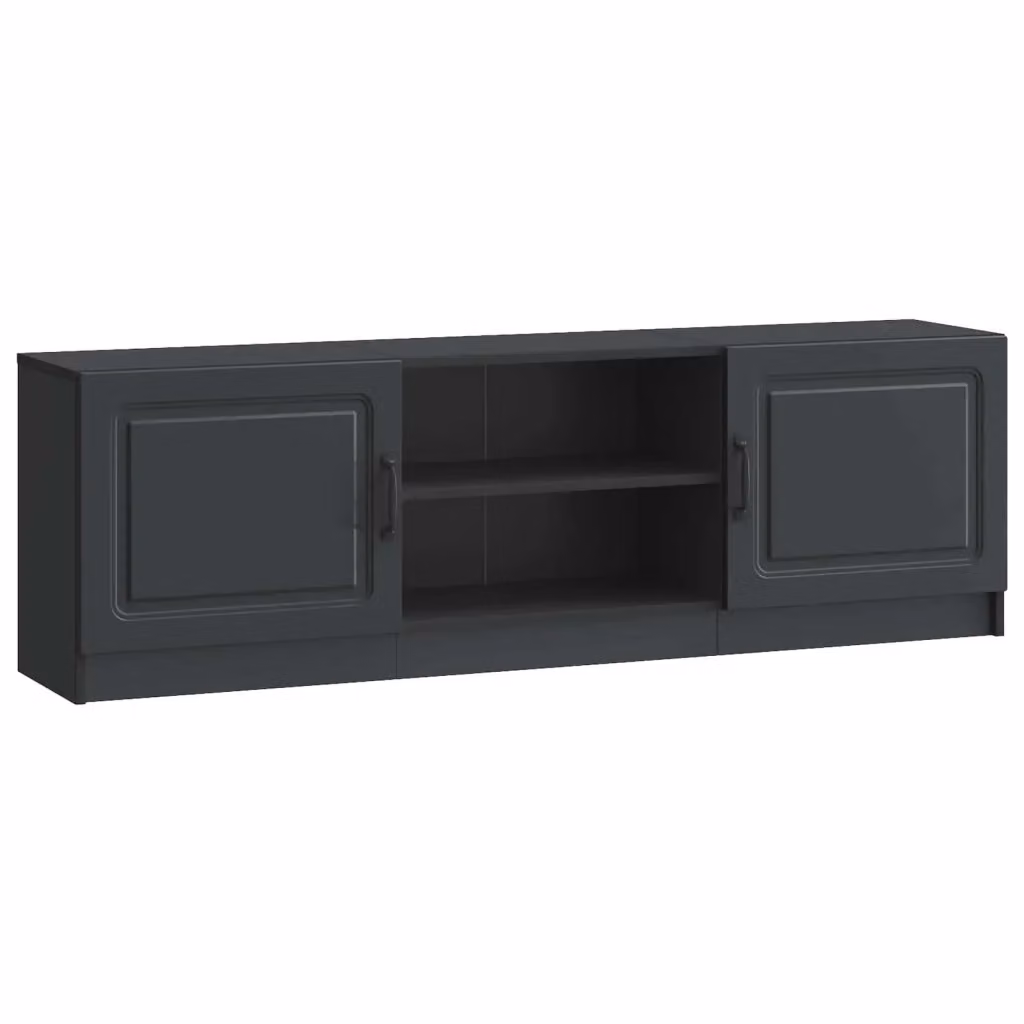 Mobile TV moderno nero in legno ingegnerizzato L: 150 cm, P: 31 cm, H: 47 cm – 2