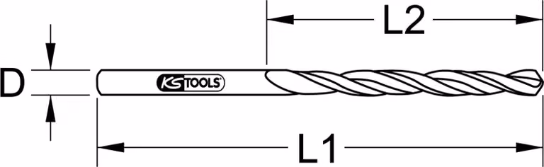 KS Tools 330.4044 Punta per trapano Twist 10 pz